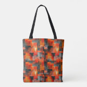 Vurige rode Abstracte gepersonaliseerde Canvas tas (Achterkant)