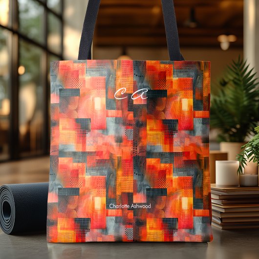 Vurige rode Abstracte gepersonaliseerde Canvas tas