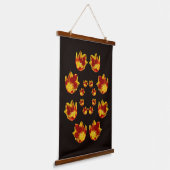 Vurige rode en gele tulpenbloemen Abstract Hangend Wandkleed (Gebogen)
