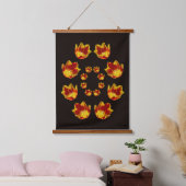 Vurige rode en gele tulpenbloemen Abstract Hangend Wandkleed (Slaapkamer)