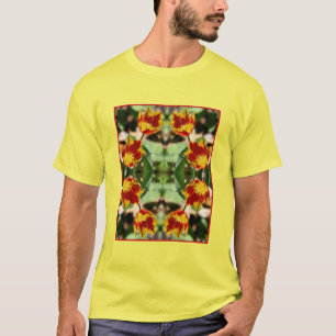 Vurige rode en gele tulpenbloemen Abstract T-shirt