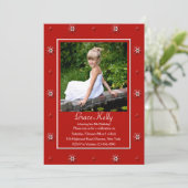 Vurige rode fotokaart kaart (Staand voorkant)