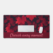 Vurige rode herfstbladeren bureaumat (Keyboard & Muis)
