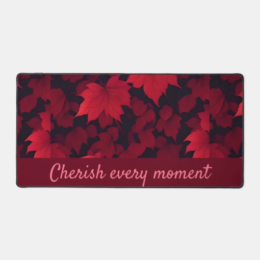 Vurige rode herfstbladeren bureaumat (Voorkant)