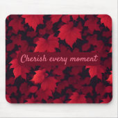 Vurige rode herfstbladeren muismat (Voorkant)