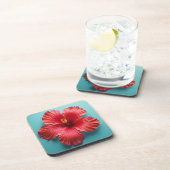 Vurige rode hibiscus bier onderzetter (Rechterzijde)