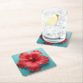Vurige rode hibiscus kartonnen onderzetters (Insitu)