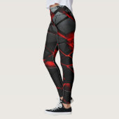 Vurige rode high-waisted atletische Leggings (Links)