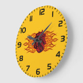 Vurige rode paardenkop met vlammen grote klok (Hoek)