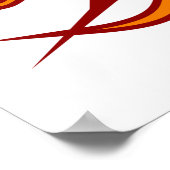 Vurige rode paardenkop met vlammen poster (Hoek)