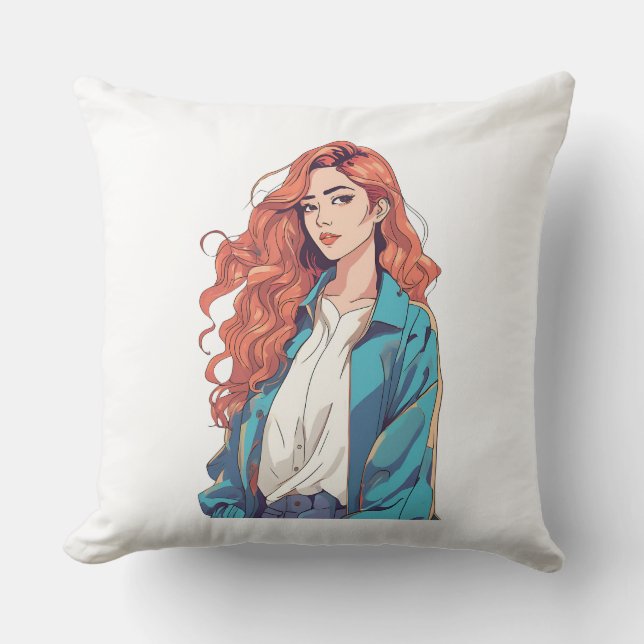 Vurige roodharige esthetiek kussen (Voorkant)