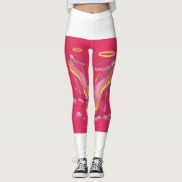 Vurige Roze Engel Hakken Leggings 🔥😇