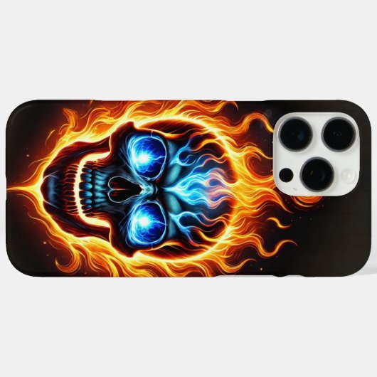 vurige schedel Case-Mate iPhone case (Achterkant (horizontaal))