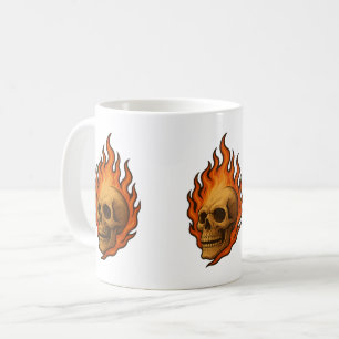 Vurige Schedel Krachtige Halloween Energie Koffiemok