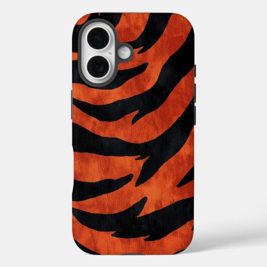 Vurige Sinaasappel & Zwarte Tijger Strepen Telefoo Case-Mate iPhone Case (Achterkant)