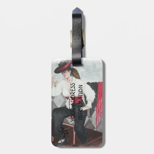 VURIGE SPAANSE DANSER GEPERSONALISEERD BAGAGELABEL (Achterkant verticaal)