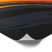 Vurige stroom van gebogen strepen poster (Hoek)