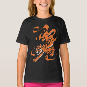 Vurige Tijger: Aziatisch Krachtig Design T-shirt