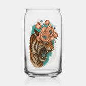 Vurige tijgerbloei blikvorm glas (Achterkant)