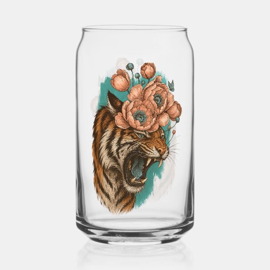 Vurige tijgerbloei blikvorm glas (Achterkant)