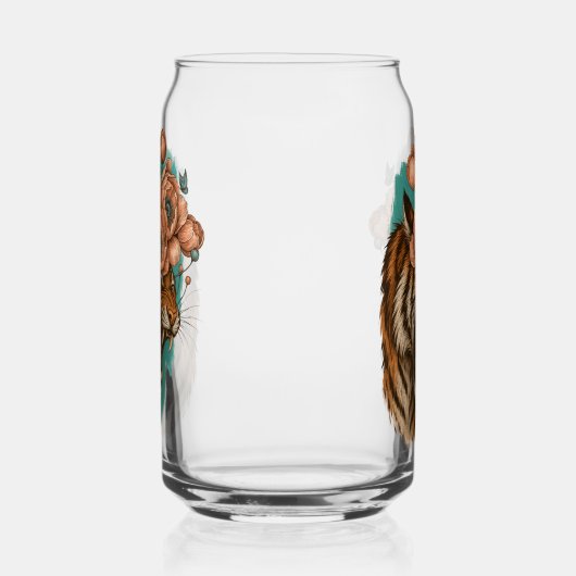 Vurige tijgerbloei blikvorm glas (Rechts)