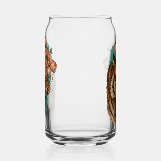 Vurige tijgerbloei blikvorm glas (Links)