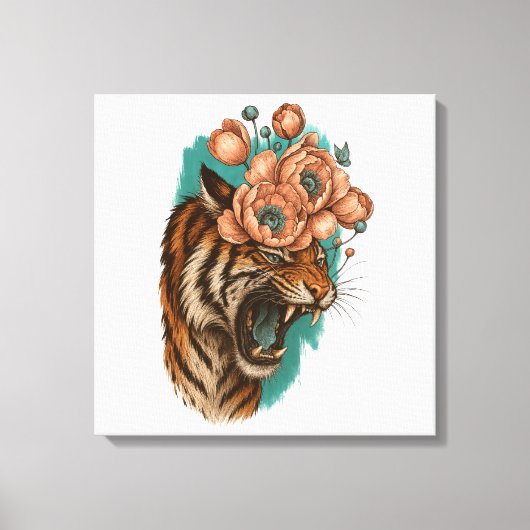 Vurige tijgerbloei canvas afdruk (Voorkant)