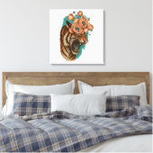 Vurige tijgerbloei canvas afdruk (Insitu (Slaapkamer))