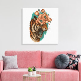 Vurige tijgerbloei canvas afdruk