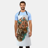 Vurige tijgerbloei schort (Gedragen)