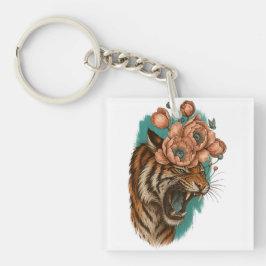 Vurige tijgerbloei sleutelhanger