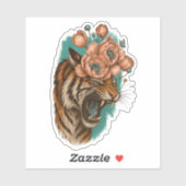 Vurige tijgerbloei sticker (Vel)