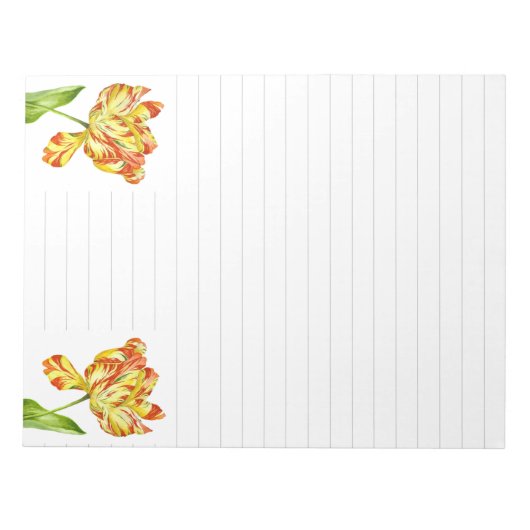 Vurige tulpen op een groot Notitieblok (Voorkant)