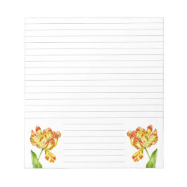 Vurige tulpen op een middelgroot Notitieblok