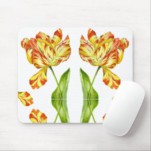 Vurige tulpen op een Mousepad Muismat