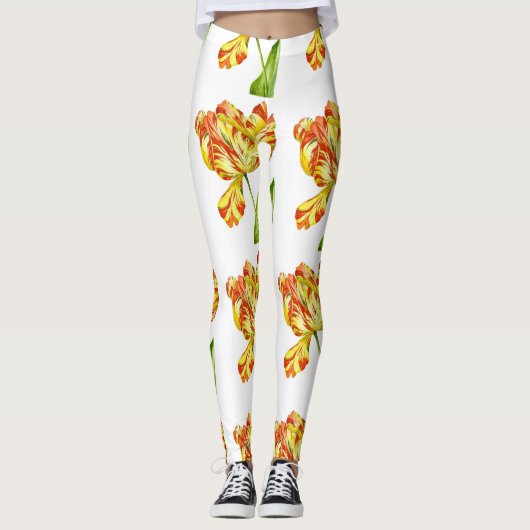 Vurige tulpen op Leggings (Voorkant)