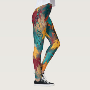 Vurige vriend Autumn laat aantrekkelijke typografi Leggings
