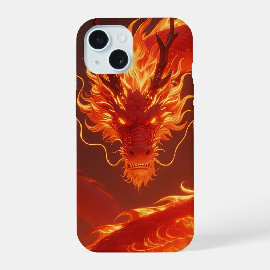 Vurige Vuurdraak | Mythische Vlamdraak Fantasie iPhone 15 Case (Achterkant)