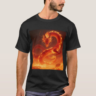 Vurige Vuurdraak   Mythische Vlamdraak Fantasie T-shirt