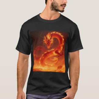 Vurige Vuurdraak | Mythische Vlamdraak Fantasie T-shirt