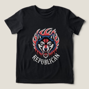 Vurige Wolf Hoofd Agressief Vuur Wolf Bold Dier Tri-Blend Shirt