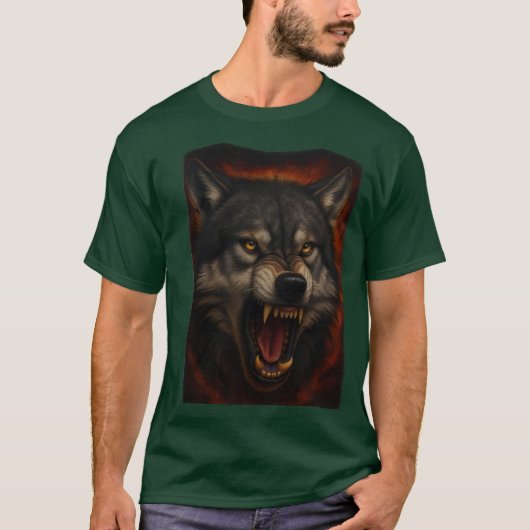 Vurige wolf: symbool van kracht en wreedheid t-shirt (Voorkant)