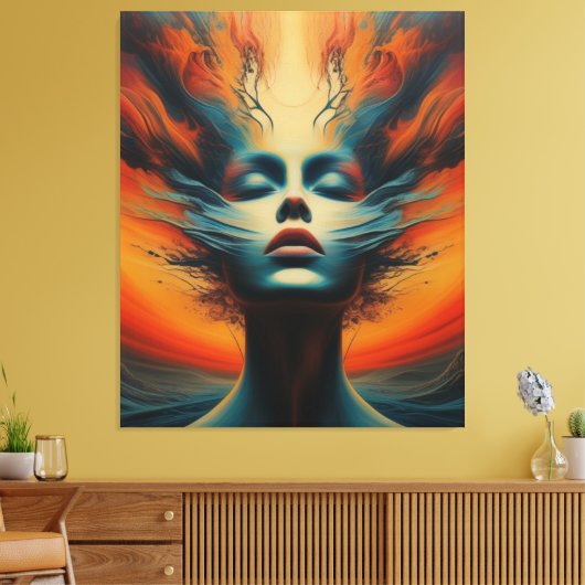 Vurige Ziel Canvas Afdruk (Insitu (Woonkamer))