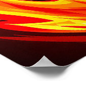 Vurige zwarte paard illustratie met gloeiende ogen poster (Hoek)