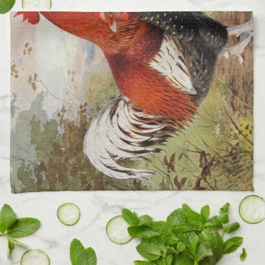 Vute Country boerderij haan hen keuken handdoek (Gevouwen)