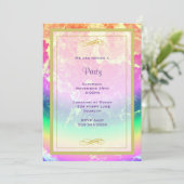 Vuur Abstract met Rainbow Colors Genereric Party Kaart (Staand voorkant)