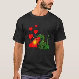 Vuur ademen draak maken liefde harten t-shirt