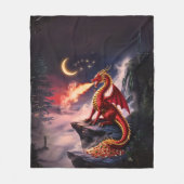 Vuur Ademende Draak Bewaken Schat Fleece Deken (Voorkant)