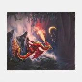 Vuur Ademende Draak Bewaken Schat Fleece Deken (Voorkant (Horizontaal))
