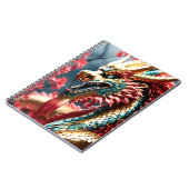 Vuur ademende draak goud blauw en rode schubben notitieboek (Linkerzijde)